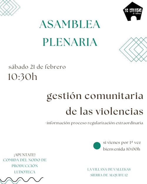 Plenario sobre gestión comunitaria de las violencias