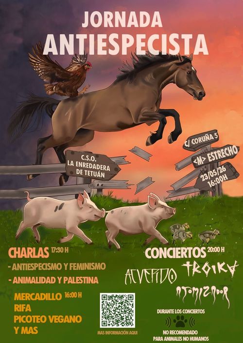 Jornada antiespecista benéfica para santuarios