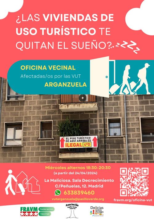 📣🔜 ARGANZUELA ABRE OFICINA DE ATENCIÓN VECINAL CONTRA LOS PISOS TURÍSTICOS‼️📣
