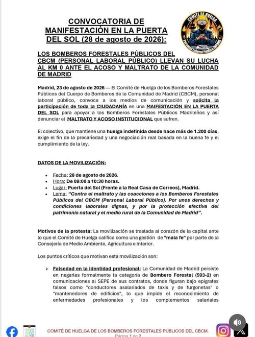 CONVOCATORIA DEL CUERPO DE BOMBEROS FORESTALES