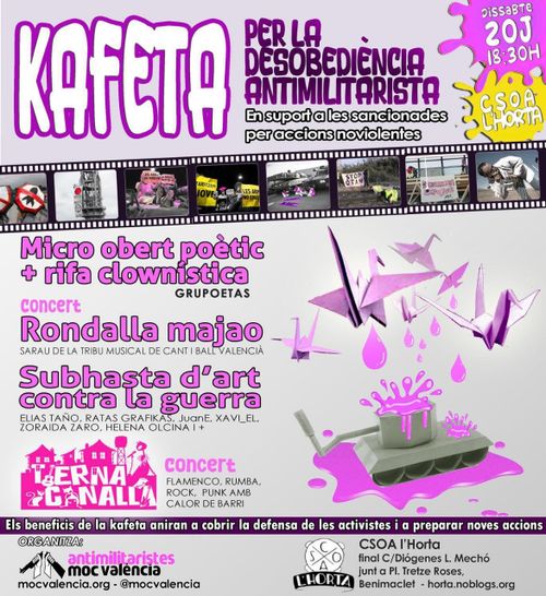 Kafeta per la DESOBEDIÈNCIA ANTIMILITARISTA