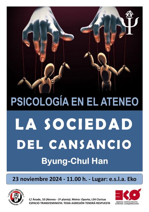 Taller de Psicología en el Ateneo: «La sociedad del cansancio»