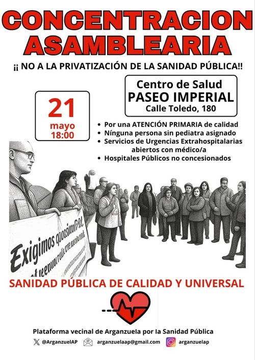 Concentracion assembleari NO a la privatización de la Sanidad pùblica