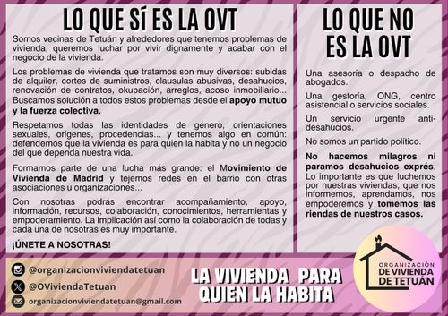 Asamblea Organización Vivienda Tetuán